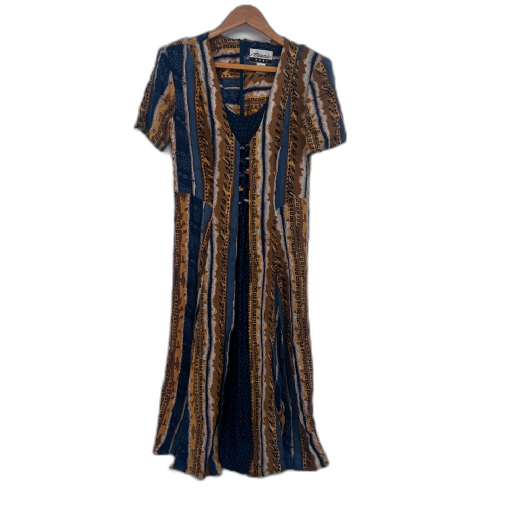 Marnieβ West VTG Abstract Country Core Retro Y2K Dress Szie 7/8 Layered Front